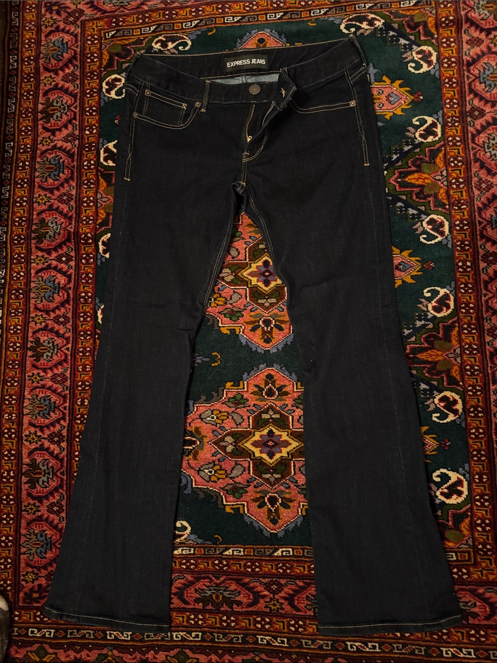 Express Women’s Boot-Cut Jeans in Dark Indigo